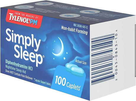 Tylenol Simply Sleep Nighttime Sleep Aid Caplets, Diphenhydramine HCl 25 mg - LL Medico