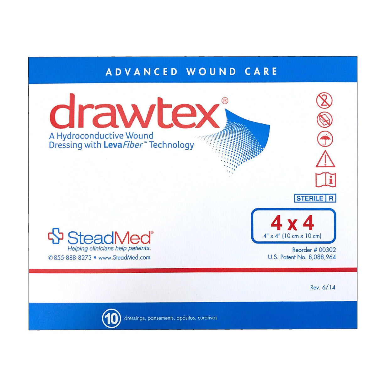 Drawtex nonadherent Dressing, 4 x 4 Inch