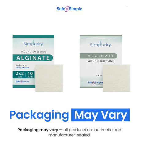 Simpurity Calcium Alginate Wound Dressing, Sterile, 2" x 2"