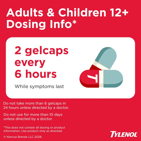 Tylenol Extra Strength Rapid Release Gels, 500 mg Acetaminophen - LL Medico