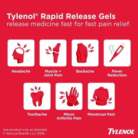 Tylenol Extra Strength Rapid Release Gels, 500 mg Acetaminophen - LL Medico