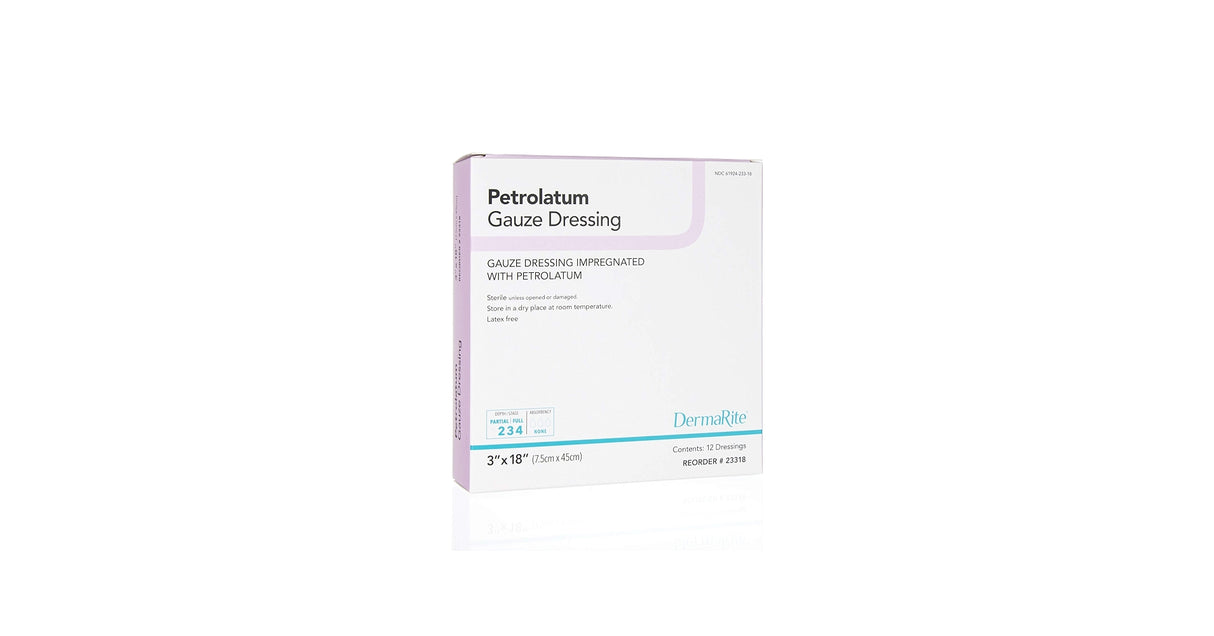 DermaRite Petrolatum Impregnated Dressing, 1 x 8 Inch