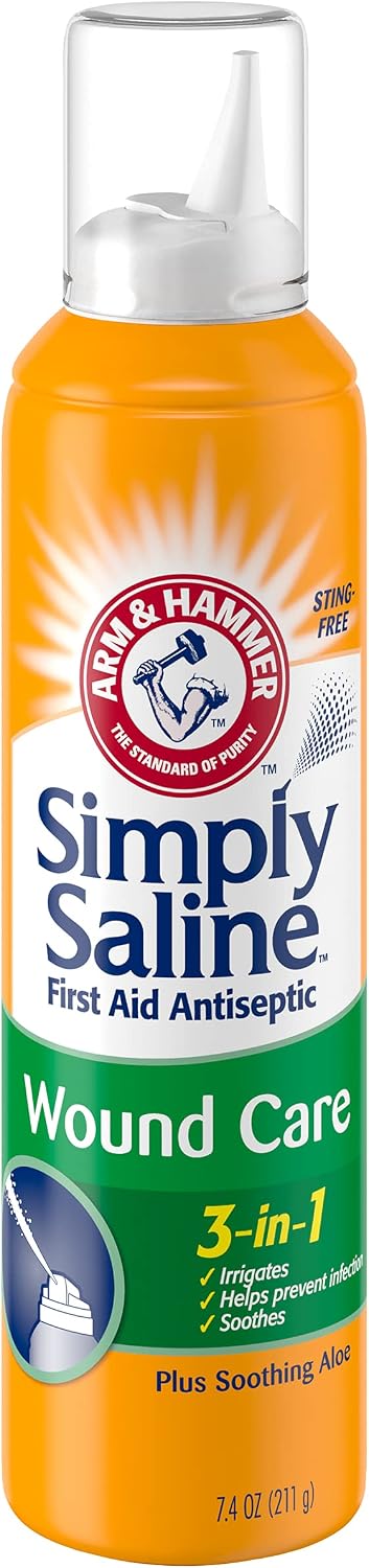 Arm & Hammer Simply Saline Wound Wash Sterile Saline Solution Spray, 7.4 oz - 02260008552 - LL Medico