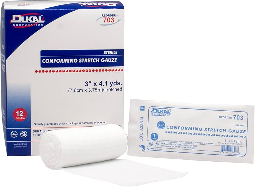 Dukal Sterile Conforming Bandage, 3 Inch x 4.1 Yard, 1-Ply