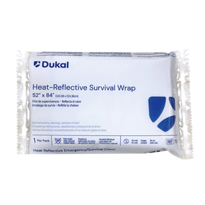 Dukal Survival Wrap, Emergency Blanket, 52 x 84", Silver, Mylar - 721-Single - LL Medico