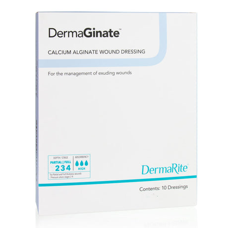 DermaRite DermaGinate Calcium Alginate Dressing, Square - 00260E - LL Medico