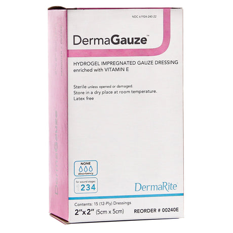 DermaRite DermaGauze Hydrogel Impregnated Gauze Dressing, Sterile - 00240E - LL Medico