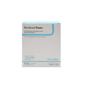 Dermarite BorderedFoam Dressing, Bordered Waterproof Square Sterile — 4" x 4"