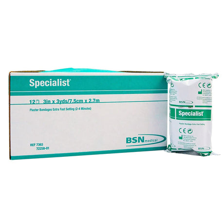 Specialist Plaster Bandage, Plaster of Paris, White, 3" x 9' - 7363-Dozen - LL Medico