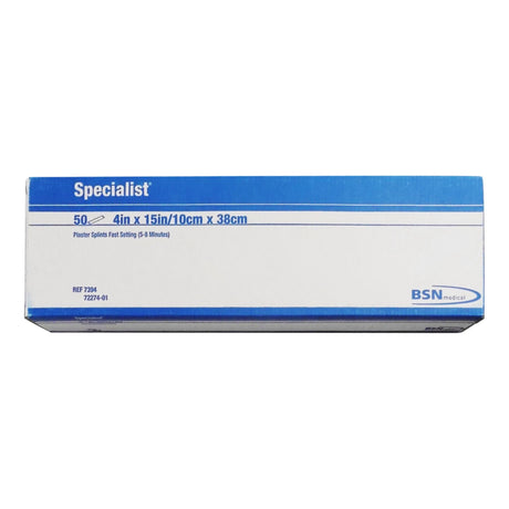 Specialist Plaster Splint, Fast Set 5-8 Min, 4 x 15", Plaster of Paris, White - 7394-Single - LL Medico