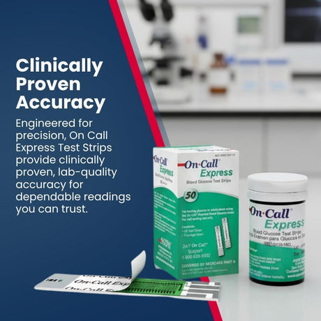 On Call Express Blood Glucose Test Strips, 50 Count