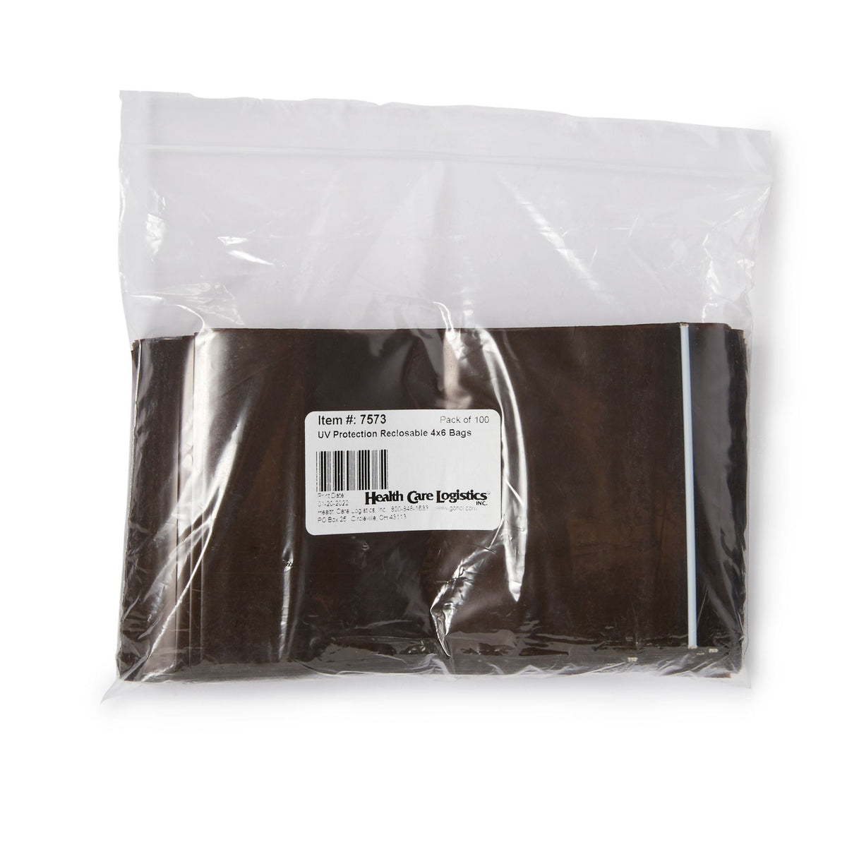 Minigrip Zippit, Reclosable UV Protection Bag, 4 x 6", Amber, Plastic, Zipper Closure - 7573 - LL Medico