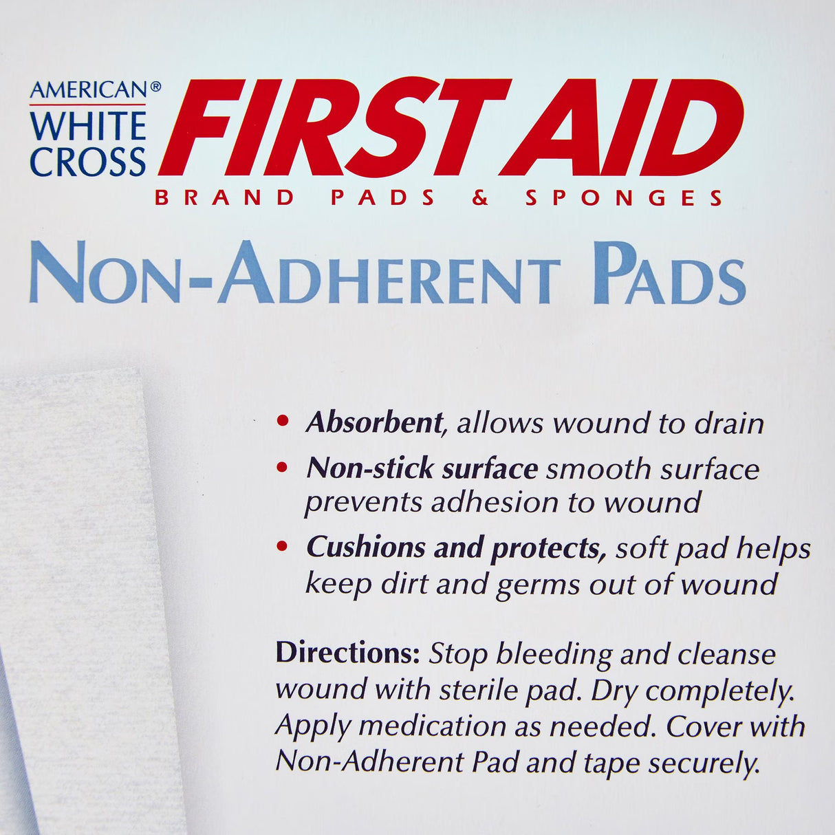 Dukal American White Cross Nonadherent Dressing, 3 x 4 Inch