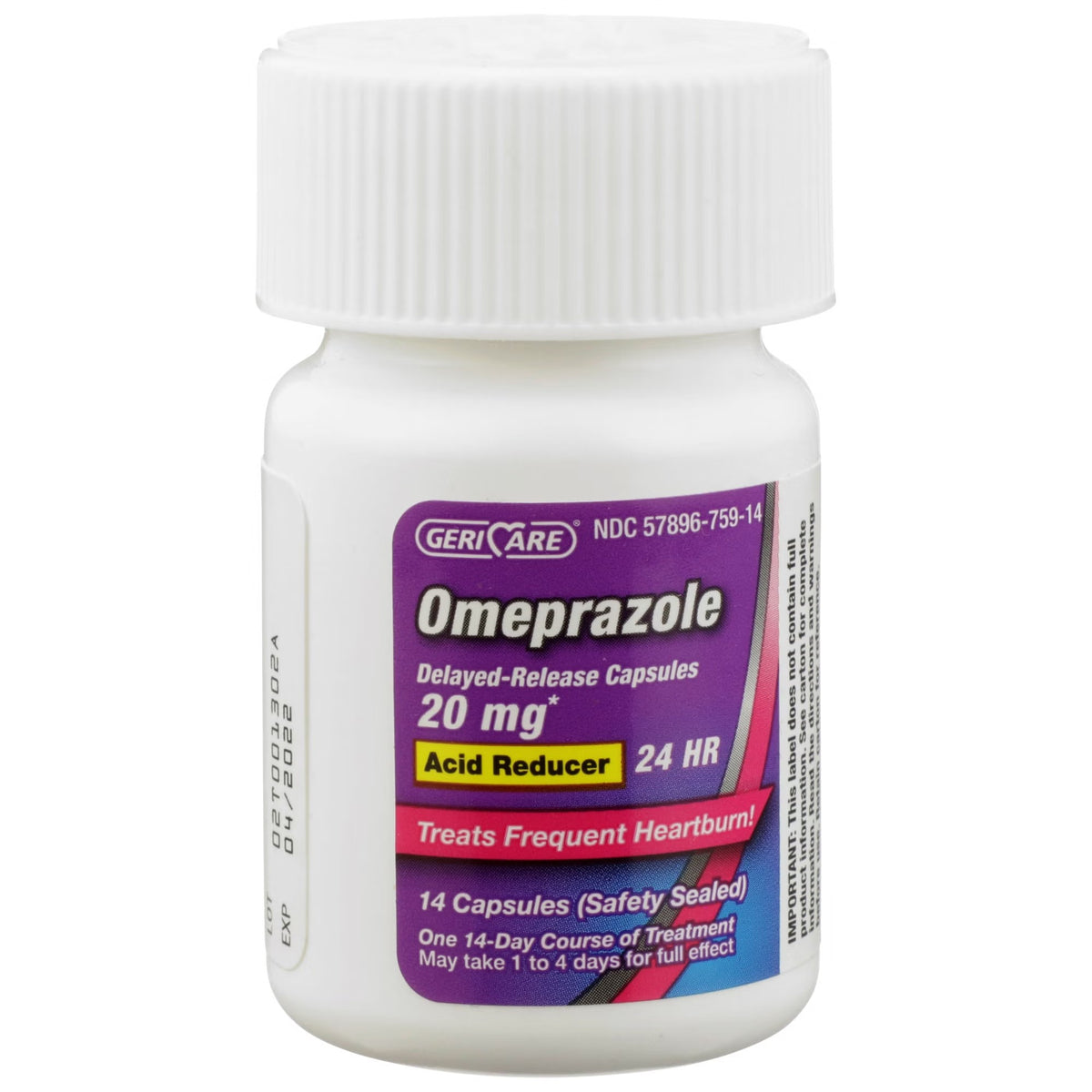 Geri-Care Omeprazole Delayed-Release Capsules, 20.6 mg, Acid Reducer - 760-42-GCP - LL Medico