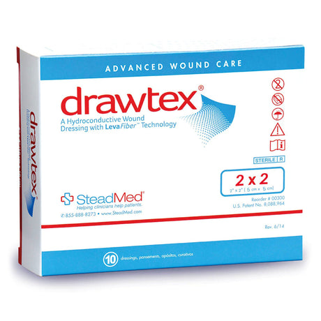 Drawtex Hydroconductive Wound Dressing, Square — 2" x 2"