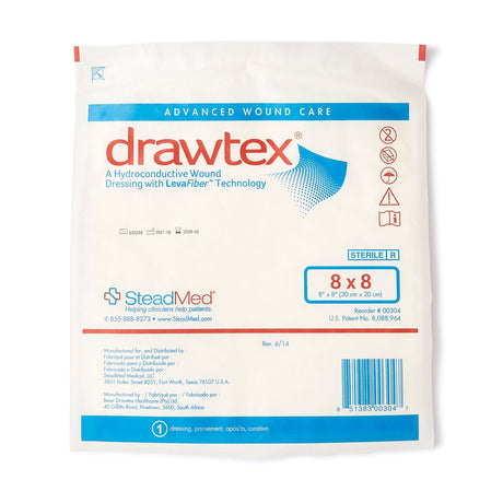 Drawtex Hydroconductive Wound Dressing, Square — 8" x 8"
