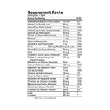 The Geri-Care Multivitamin Supplement with Minerals by Geri-Care provides a Supplement Facts label listing per tablet key vitamins and minerals, including immune support nutrients like Vitamin C (750 mg), Vitamin D (25 mcg), Calcium (250 mg), and Magnesium (100 mg).