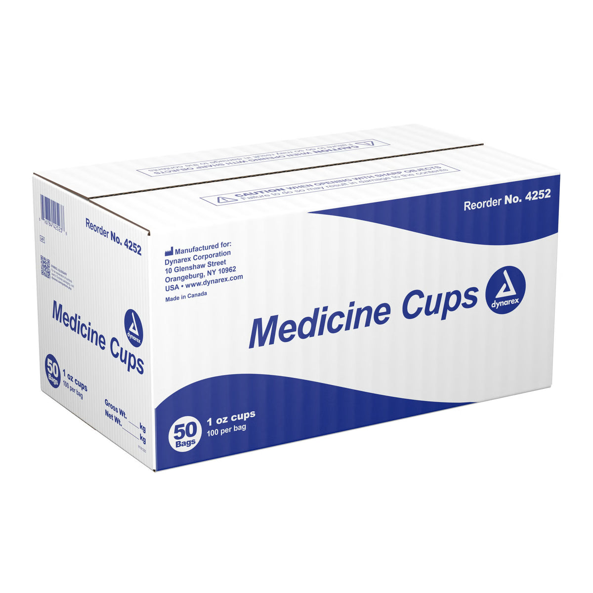 Dynarex Graduated Medicine Cup, 1 oz, Clear Plastic, Disposable - 4252 - LL Medico