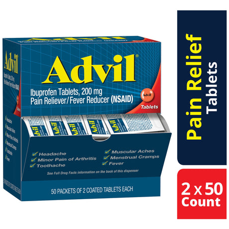 Advil Ibuprofen Pain Reliever Tablets, 200 mg, Pain Relief & Fever Reducer - 30573015489 - LL Medico