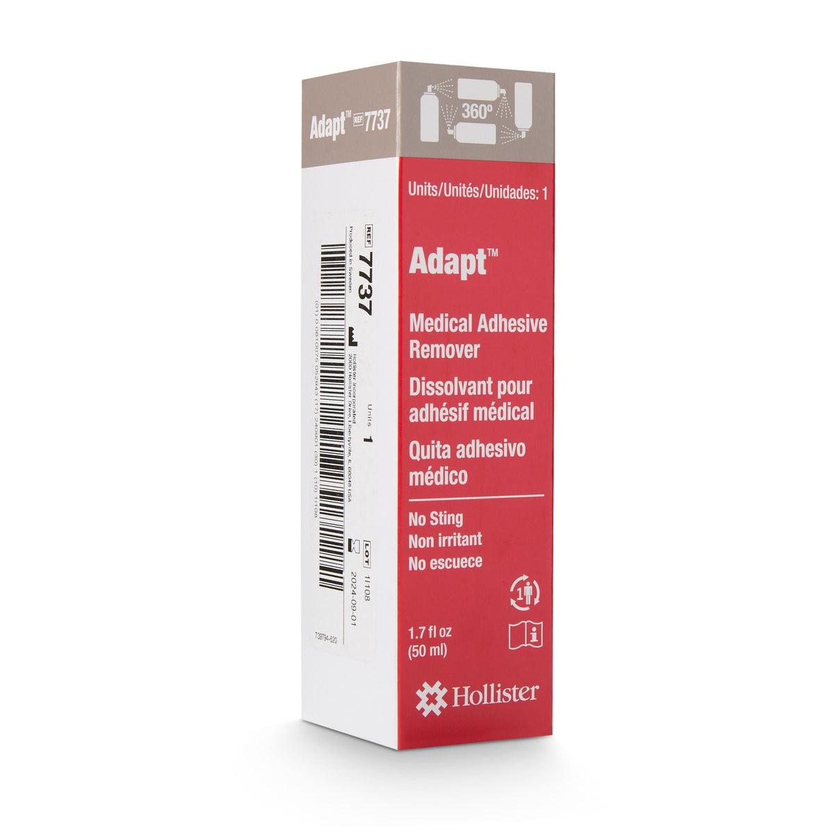 Adapt Medical Adhesive Remover, Liquid, Alcohol Free, 1.7 oz - 7737-Single - LL Medico