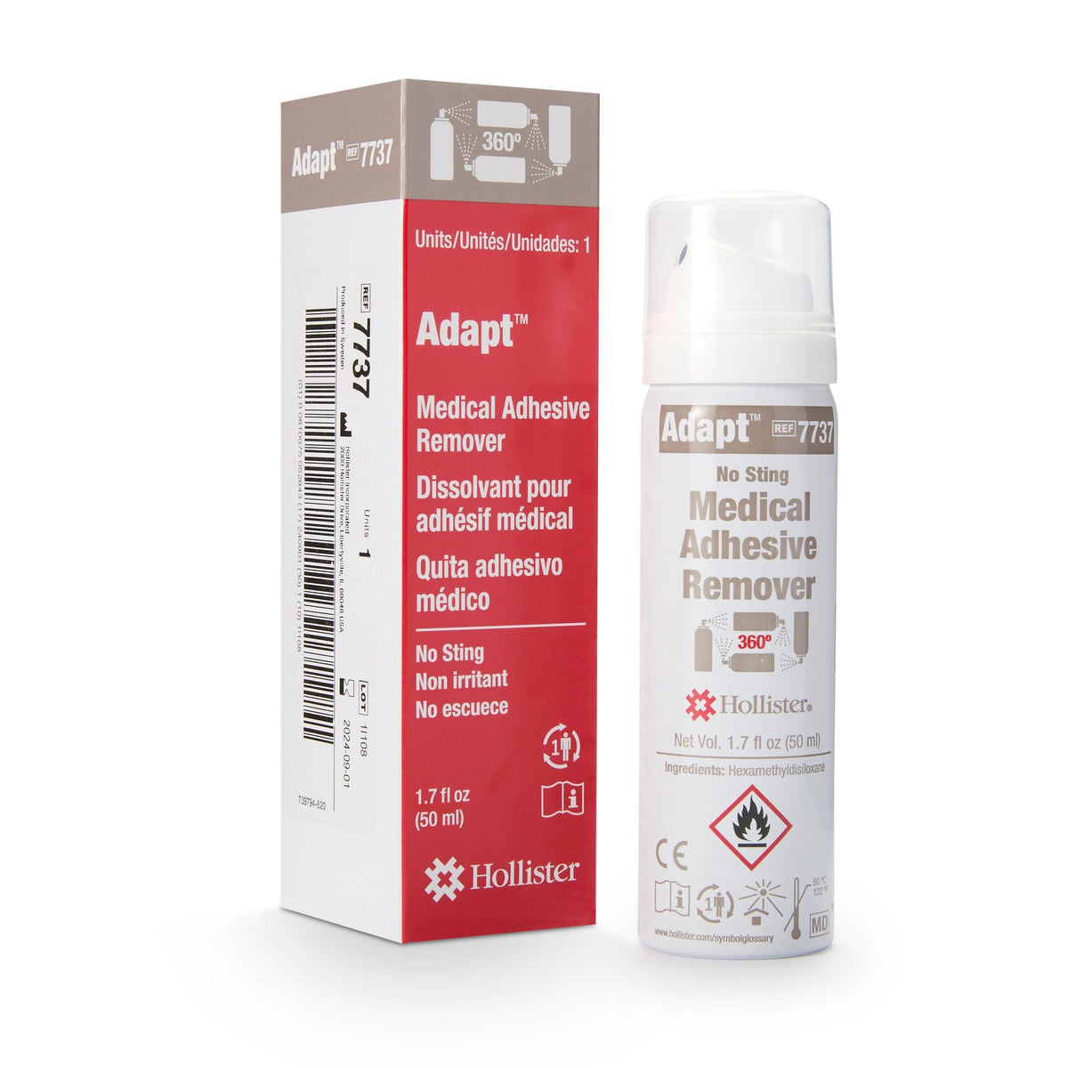 Adapt Medical Adhesive Remover, Liquid, Alcohol Free, 1.7 oz - 7737-Single - LL Medico