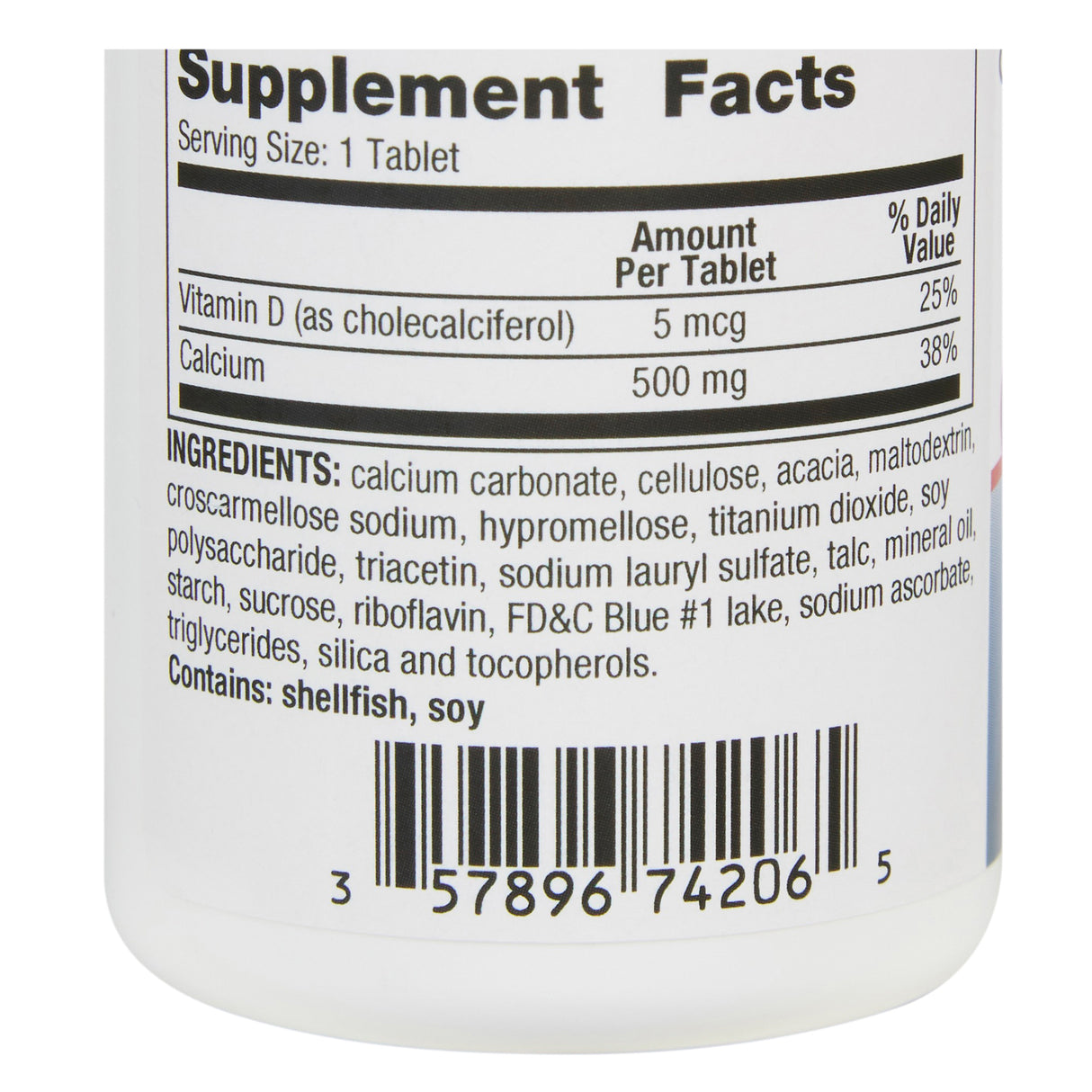 Geri-Care Oyster Shell Calcium Plus Vitamin D Supplement, 500 mg, 60 tablets