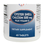 Geri-Care Oyster Shell Calcium Plus Vitamin D Supplement, 500 mg, 60 tablets