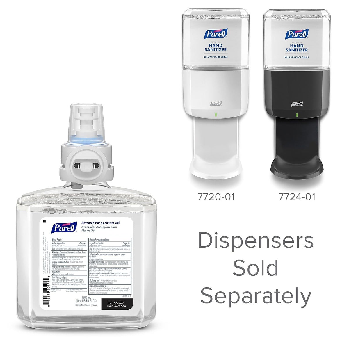 Purell Healthcare Advanced Hand Sanitizer Gel Refill for ES8 Dispenser, 1200 mL