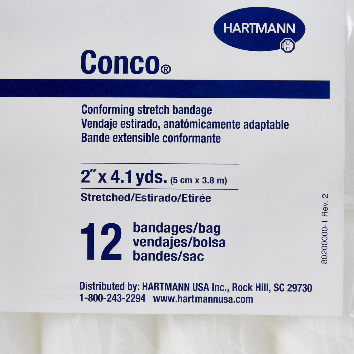 Conco Conforming Bandage, 2 Inch x 4-1/10 Yard, 1-Ply