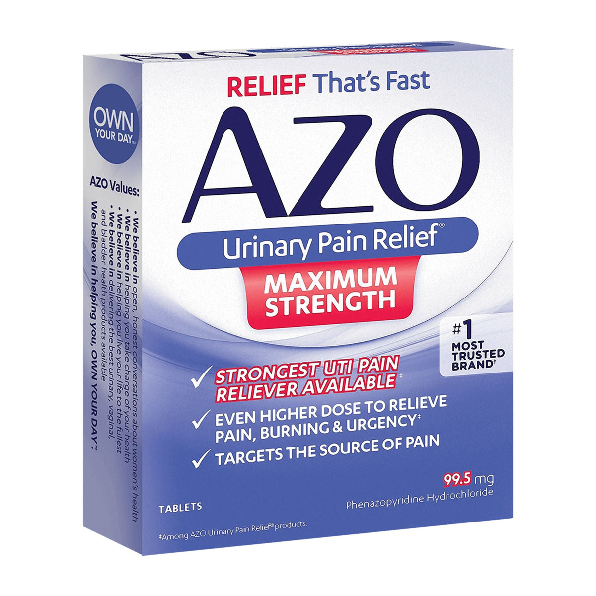 AZO Urinary Pain Relief Maximum Strength Tablets, 99.5 mg - 78765112253 - LL Medico