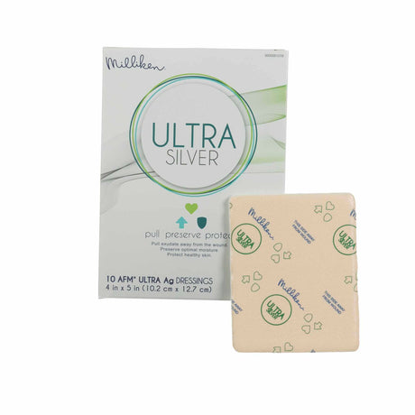 Milliken Ultra Silver AFM Ultra Ag Foam Dressing, Sterile, 4" x 5"