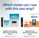 AgaMatrix WaveSense Presto Blood Glucose Test Strips, 100 Count