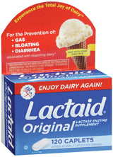 Lactaid Original Strength Lactase Enzyme Dietary Supplement, 3,300 IU, Tablet - 800800300 - LL Medico