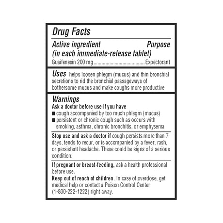 Major Guaifenesin Expectorant Tablets, 100 ct