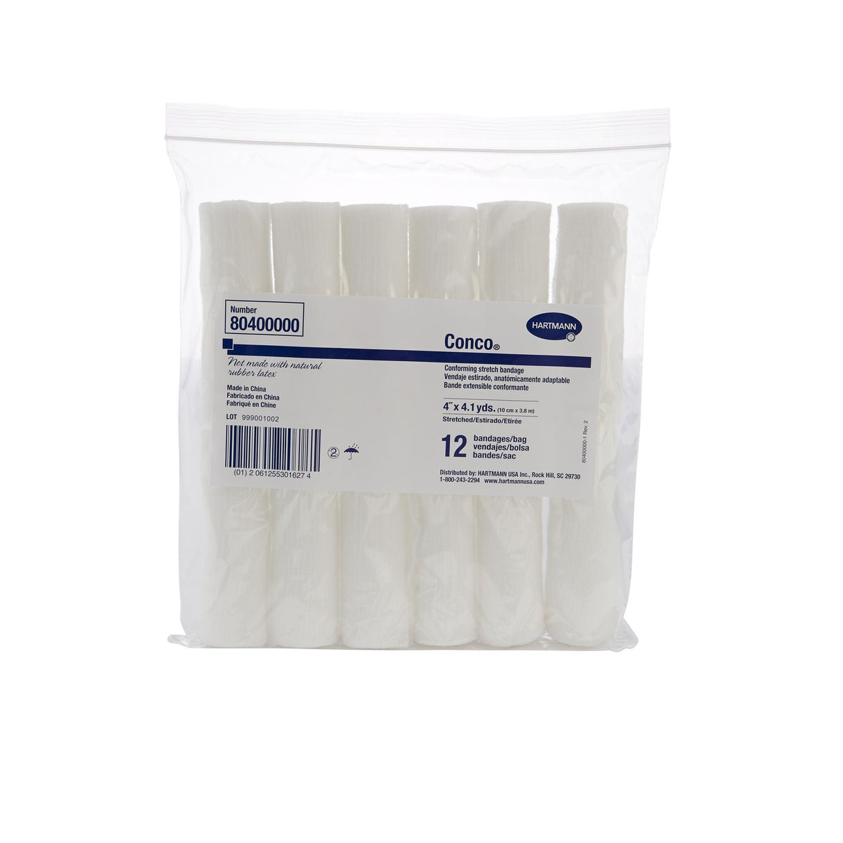 Hartmann Conco NonSterile Conforming Bandage, 4 Inch x 4-1/10 Yard, 1-Ply
