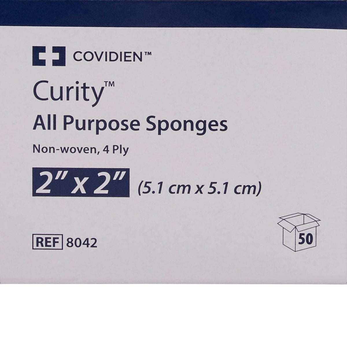 Cardinal Health Curity Sterile Nonwoven Sponge, 2 x 2 Inch, Four-Ply
