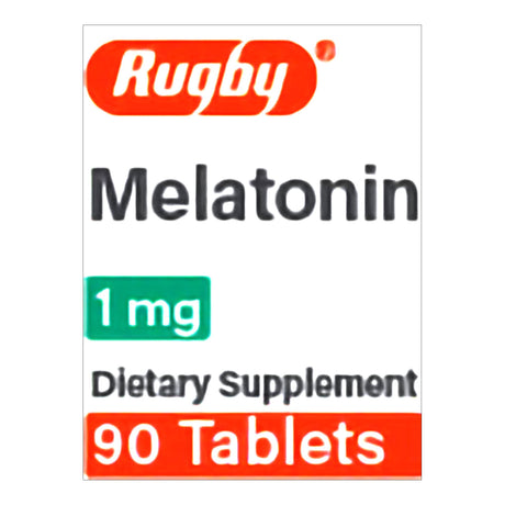 Rugby Melatonin 1 mg Tablet, Natural Sleep Aid, Dietary Supplement
