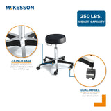 Exam Stool McKesson Without Backrest Pneumatic Height Adjustment 5 Casters Black