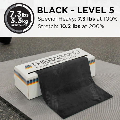 TheraBand Exercise Resistance Band, Black, X-Heavy, 25 Yard