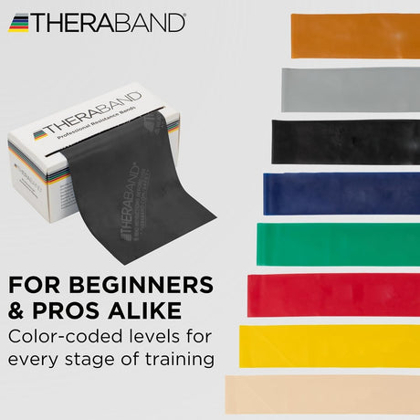 TheraBand Exercise Resistance Band, Black, X-Heavy, 25 Yard