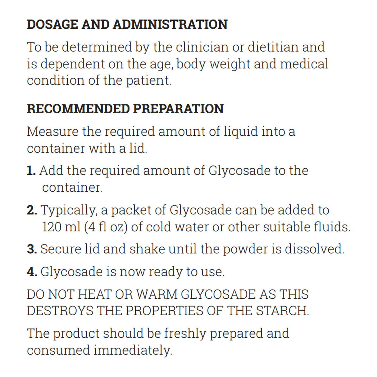 Glycosade Oral Supplement Powder, Unflavored, 60 Gram Packet
