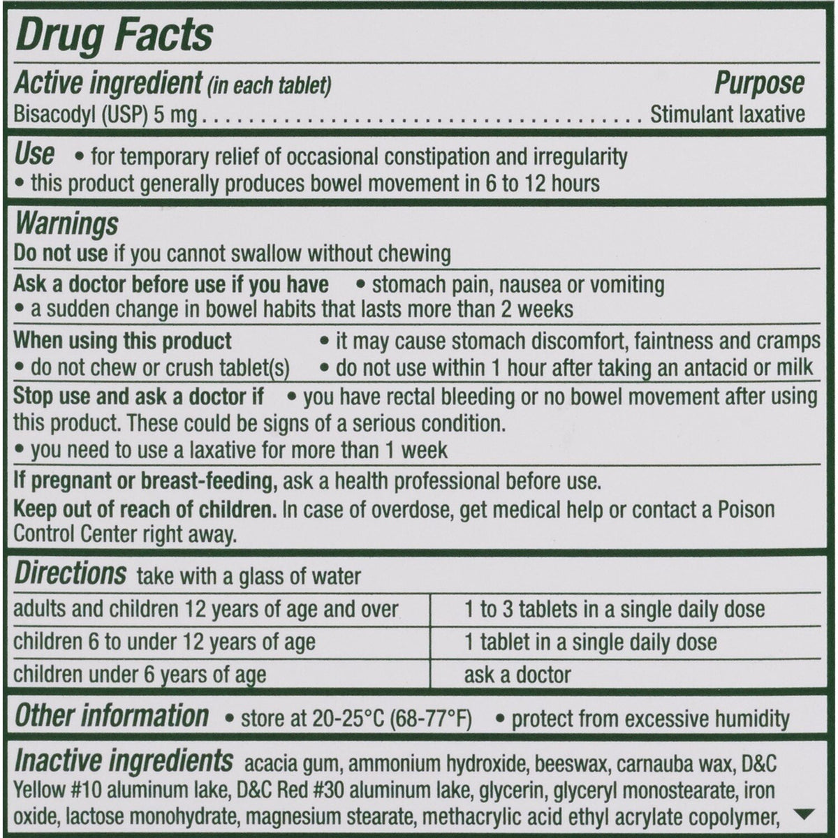 Dulcolax Bisacodyl Laxative Tablets, 5 mg - 81421002002 - LL Medico