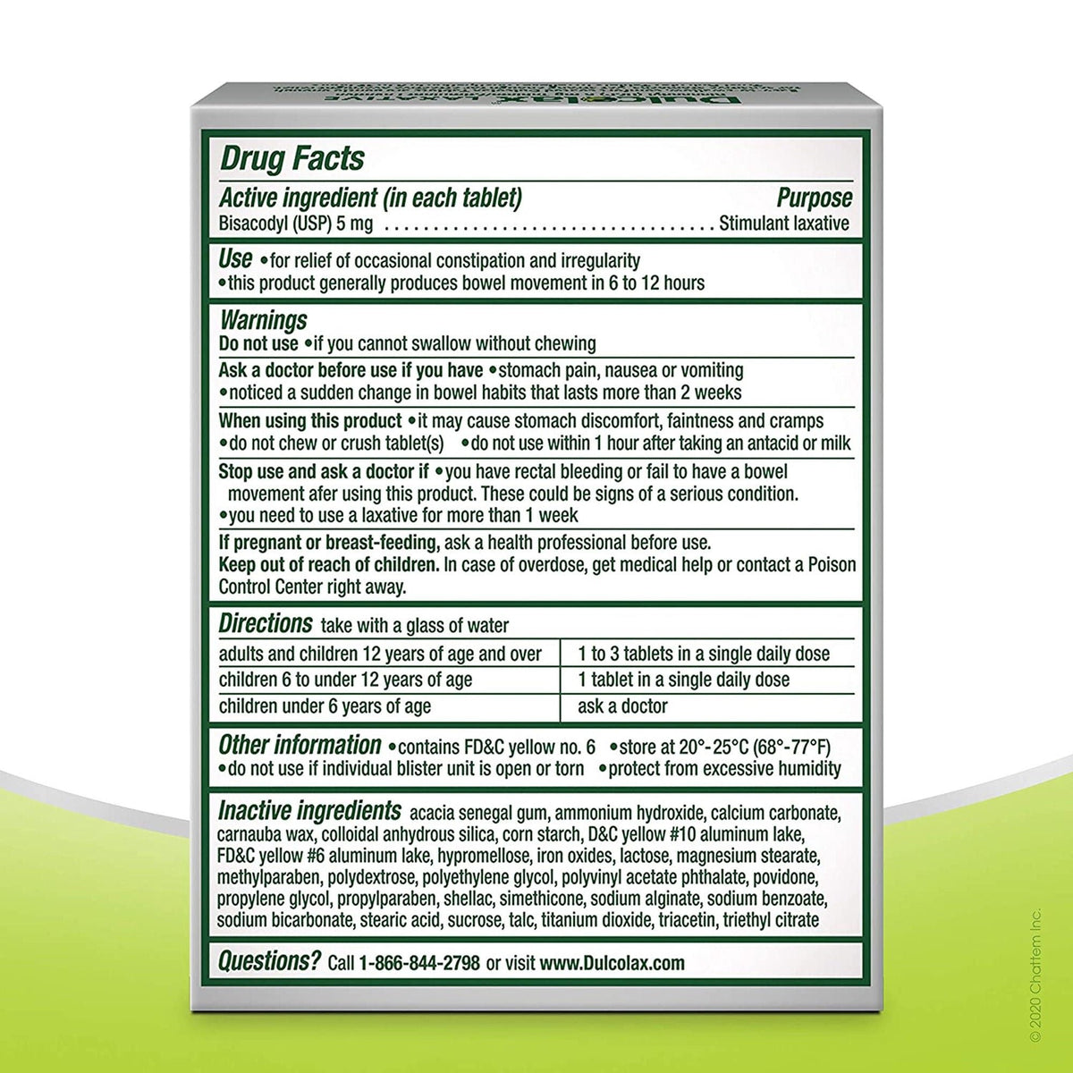 Dulcolax Bisacodyl Laxative Tablets, 5 mg - 81421002002 - LL Medico