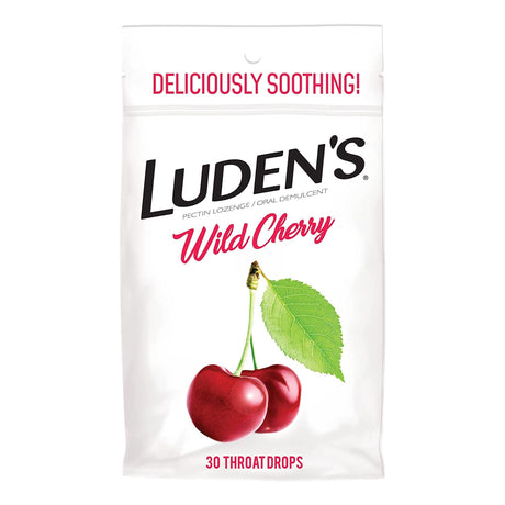 Luden's Wild Cherry Sore Throat Relief Lozenges, 2.8 mg, Pectin