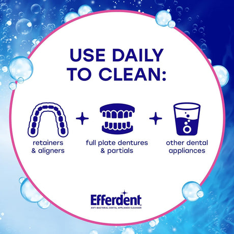 Efferdent Complete Clean Anti-Bacterial Dental Appliance Cleanser Tablets, Box of 44