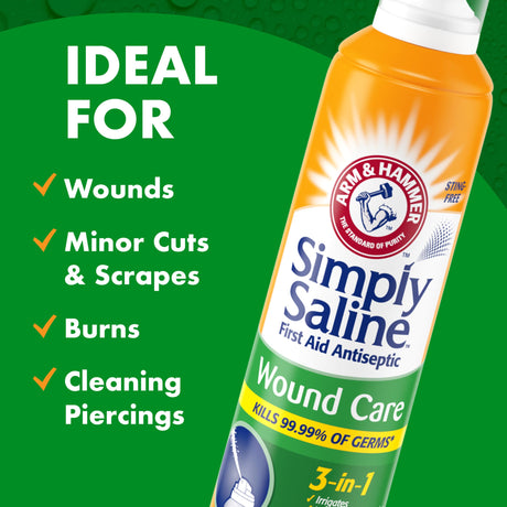 Arm & Hammer Simply Saline Wound Wash Sterile Saline Solution Spray, 7.4 oz - 02260008552 - LL Medico