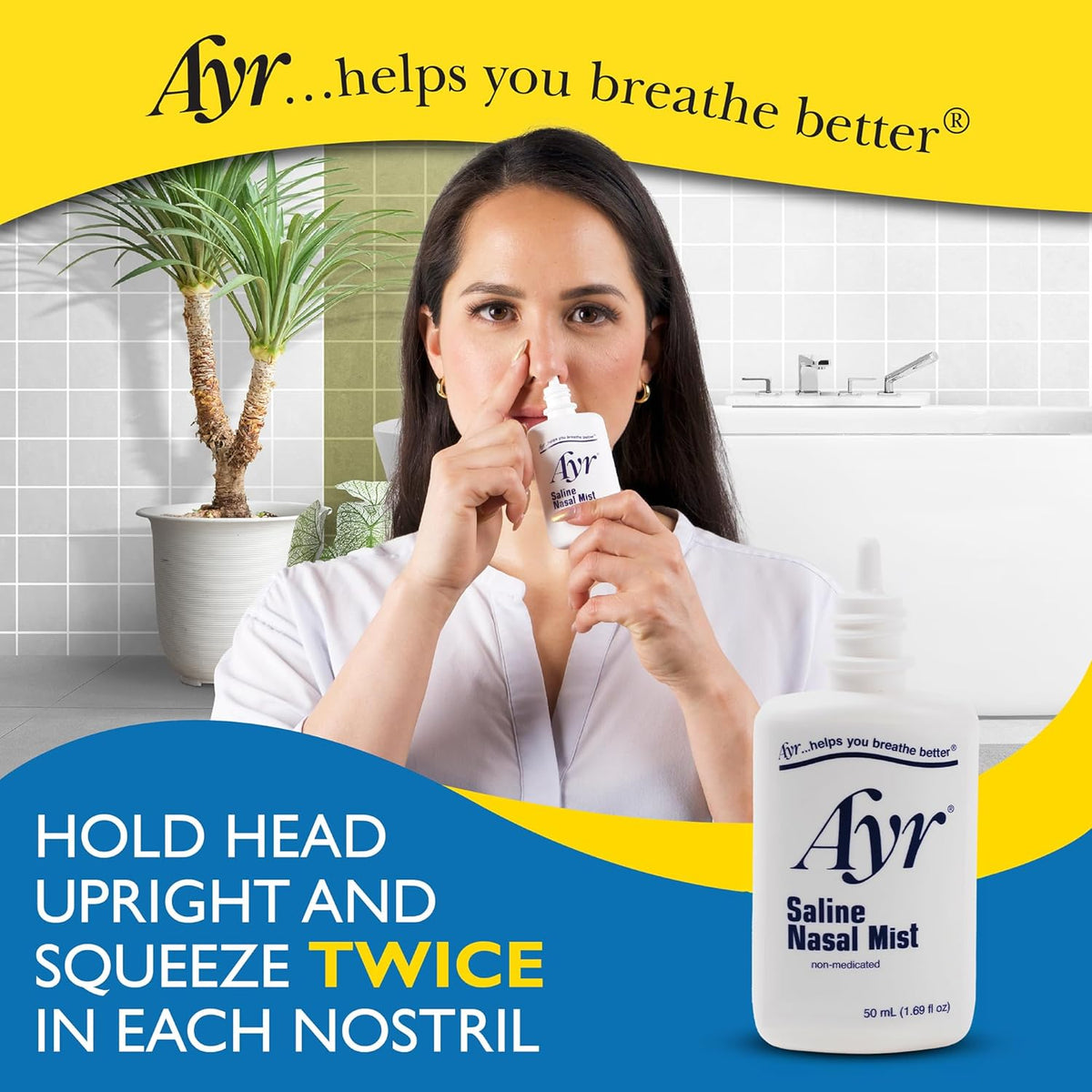 Ayr Saline Nasal Mist, 0.65%, 1.69 oz - 00225038080 - LL Medico