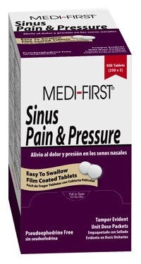 Medi-First Sinus Relief, Acetaminophen / Phenylephrine 500 mg - 5 mg, Tablet - 81948 - LL Medico