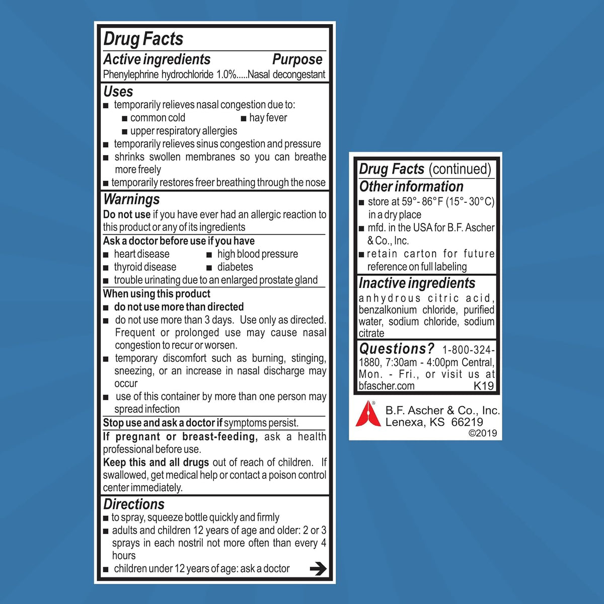Neo-Synephrine Phenylephrine Nasal Spray, 1%, 0.5 oz - 00225081047 - LL Medico