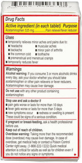 Tylenol Regular Strength Acetaminophen Pain Relief, 325 mg, Tablet - 304966000 - LL Medico